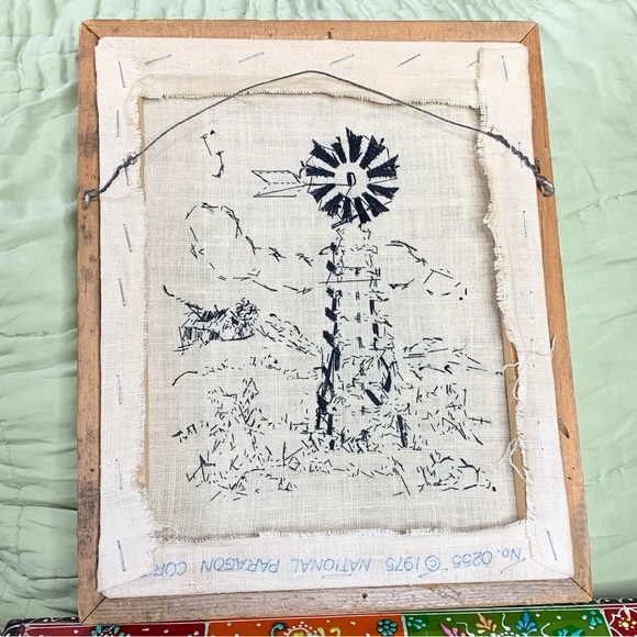 70s Farmhouse Embroidery Set of 2 - Picture 3 of 11